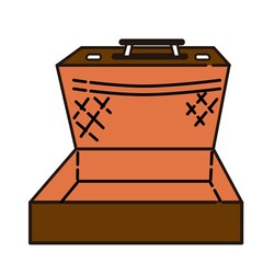 開けたトランクのイラスト素材