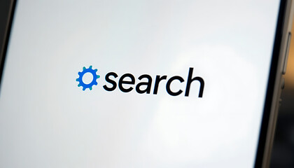Fototapeta premium search, web search, search engine, online search, search interface, search logo, minimalist search design, blue search icon, 4K and HD image