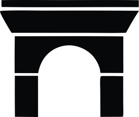Simple Black and White Archway Design Illustration stylized solid black archway graphic with simple symmetrical design archway arch gateway entrance doorway silhouette