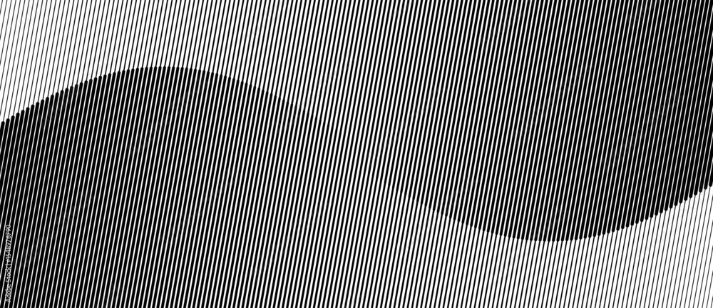 Poster Abstract art geometric background with diagonal lines. Optical illusion with waves and transition.