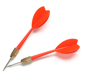 Red darts on white background