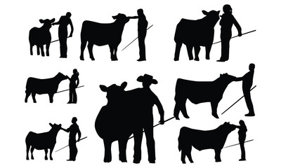 silhouette of livestock cattle show