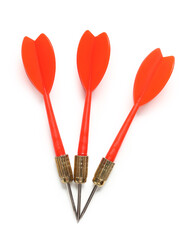 Red darts on white background