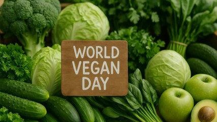 World Vegan Day, Green Vegetables on the Store Shelf, Healthy Eating Concept