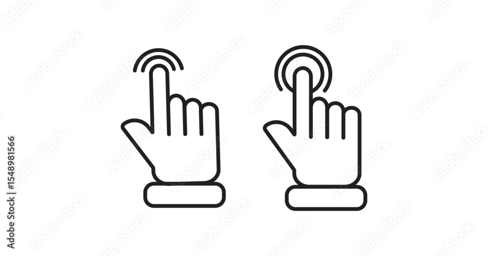 Poster hand clicks icon set.computer mouse click cursor and hand pointer icon set with arrows and loading i