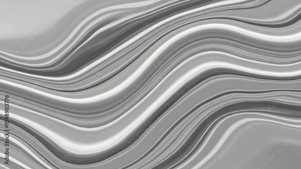 Wall mural abstract gray liquid fluid flow with gentle waves pattern and satin surface for modern background