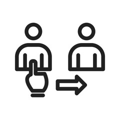 Transfer User icon vector image. Suitable for mobile apps, web apps and print media.