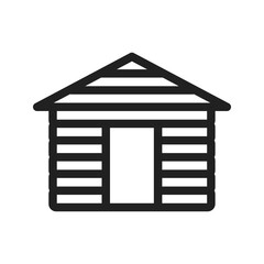 Wood Cabin icon vector image. Suitable for mobile apps, web apps and print media.