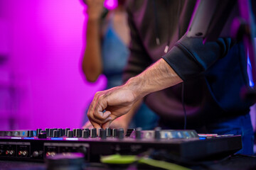 Portrait of Asian beautiful woman standing in isolated grey background. 