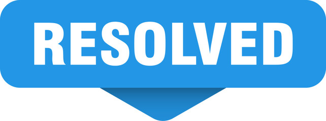 resolved sticker. resolved sign on transparent background