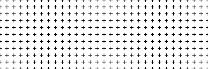 Plus seamless pattern. Simple geometric cross texture. Graphic cross symbol grid. Plus sign repeat pattern. Graphic texture. Vector illustration isolated on white background.