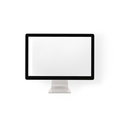 A blank computer monitor on a minimalistic stand, ready for use.