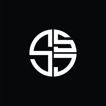SSJ logo SSJ icon SSJ monogram SSJ letter minimalist Circle flat Unique modern abstract logo design.