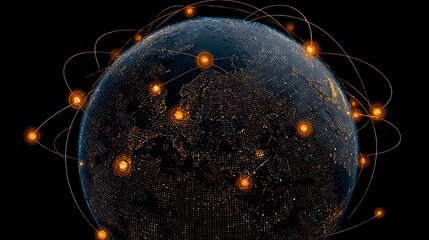 Globe Network Connecting Dots
