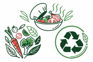 Organic Kitchen Logo Set – Healthy Meal Design Concepts