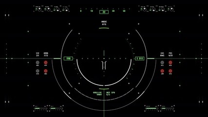 Futuristic Cockpit Display with Multiple Systems.Alpha Chanel. The background can be remove using a blending mode like add.