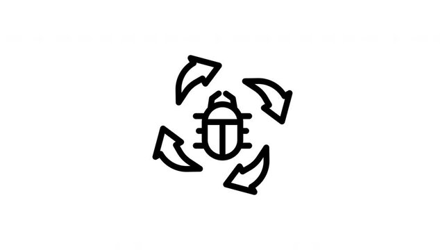 icon line motion graphic spinner virus