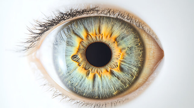 Close-Up of a Human Eye with Detailed Iris Patterns
