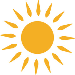 Naklejka premium Sun icon, sunshine and solar glow sunrise or sunset. Decorative circle full and half sun and sunlight. Hot solar energy for tan. Vector sun light sign isolated on transparent background
