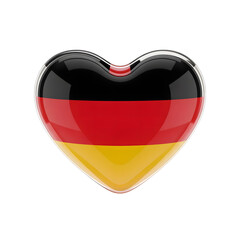 Germany Flag in 3D Glass Heart Symbol