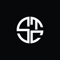 STC logo STC icon STC monogram STC letter minimalist Circle flat Unique modern abstract logo design.