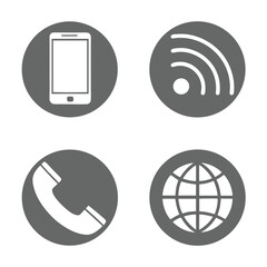 Four essential communication and technology icons in a simple design