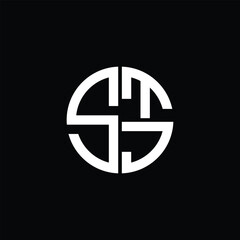STJ logo STJ icon STJ monogram STJ letter minimalist Circle flat Unique modern abstract logo design.