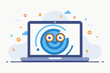 dizzy laptop spin screen pixel eyes fun