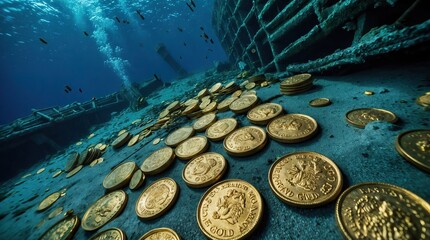Coins on the Seafloor — A Simple Image of Mystery, History, and Treasure Forgotten by the Sea