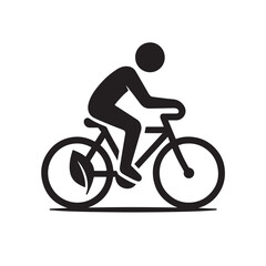 Obraz premium Eco Friendly Bicycle Rider Silhouette for Green Transportation Concept