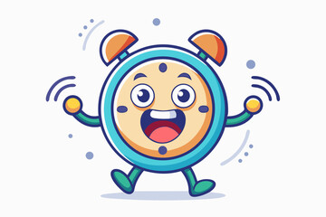 alarm clock tongue hand waving  