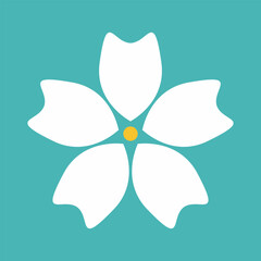 Flower icon. Retro spring summer white flower floral icon design set. Abstract flower vector icons isolated on white background.