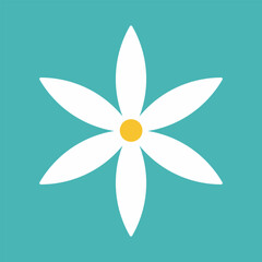 Flower icon. Retro spring summer white flower floral icon design set. Abstract flower vector icons isolated on white background.