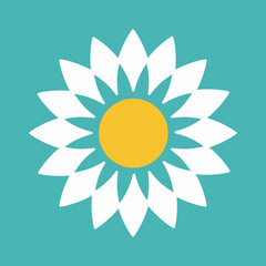 Flower icon. Retro spring summer white flower floral icon design set. Abstract flower vector icons isolated on white background.