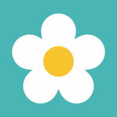 Flower icon. Retro spring summer white flower floral icon design set. Abstract flower vector icons isolated on white background.