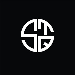 STQ logo STQ icon STQ monogram STQ letter minimalist Circle flat Unique modern abstract logo design.