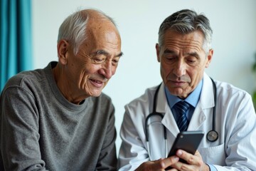 Elderly Patient Teaching Doctor How to Use Social Media on Smartphone