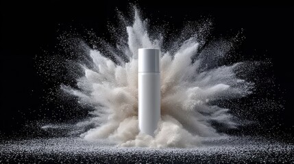 White Cosmetic Bottle with Powder Explosion