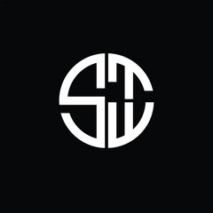 STW logo STW icon STW monogram STW letter minimalist Circle flat Unique modern abstract logo design.