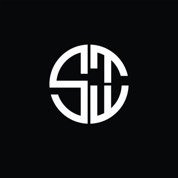 STW logo STW icon STW monogram STW letter minimalist Circle flat Unique modern abstract logo design.