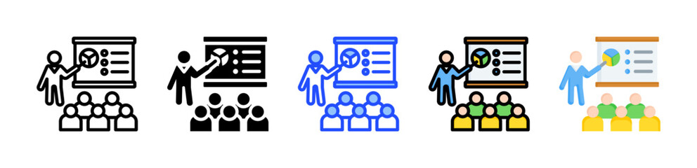 Training Icon Collection With Multiple Styles