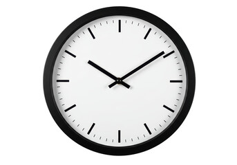 Isolated Classic Black and White Wall Clock