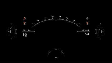 Aircraft Cockpit HUD Display with Speedometer, Altimeter, and Engine Performance Indicators.Alpha Chanel. The background can be remove using a blending mode like add. - Powered by Adobe