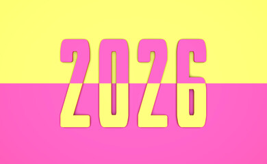 New Year 2026 Creative Design Concept - 3D Rendered Image	
