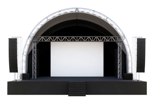   concert stage 3d rendering isolated on white background PNG ,ai generated