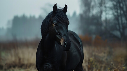 beautiful black horse