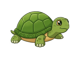 Isolated Cute Cartoon Turtle