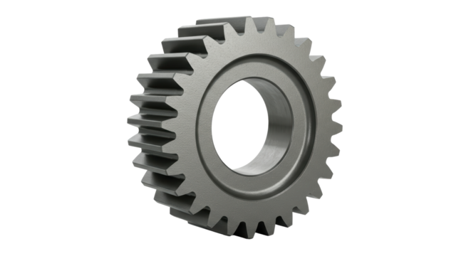 Isolated Metallic Gray Gear with Intricate Teeth - Powered by Adobe
