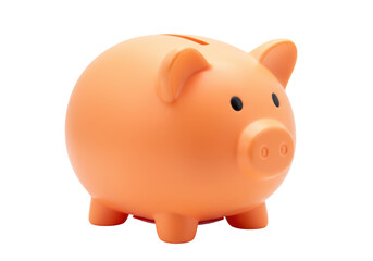 Isolated Orange Piggy Bank for Savings and Finance