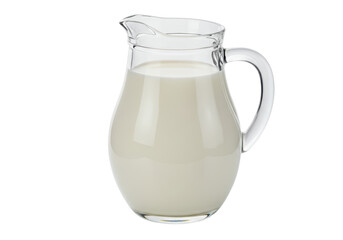 Isolated Glass Pitcher of Milk for Healthy Refreshment